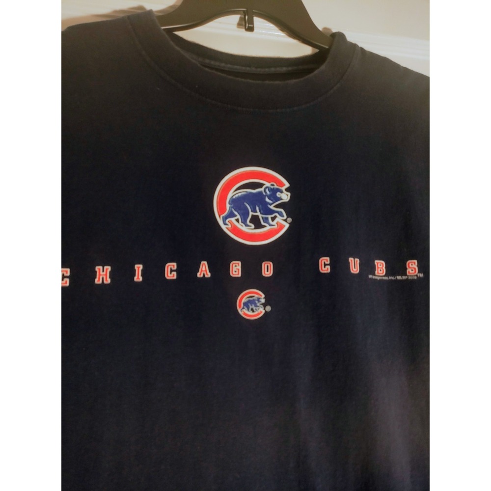 TITLE:Vintage Y2K Chicago Cubs MLB T Shirt Large Navy Genuine Merchandise...